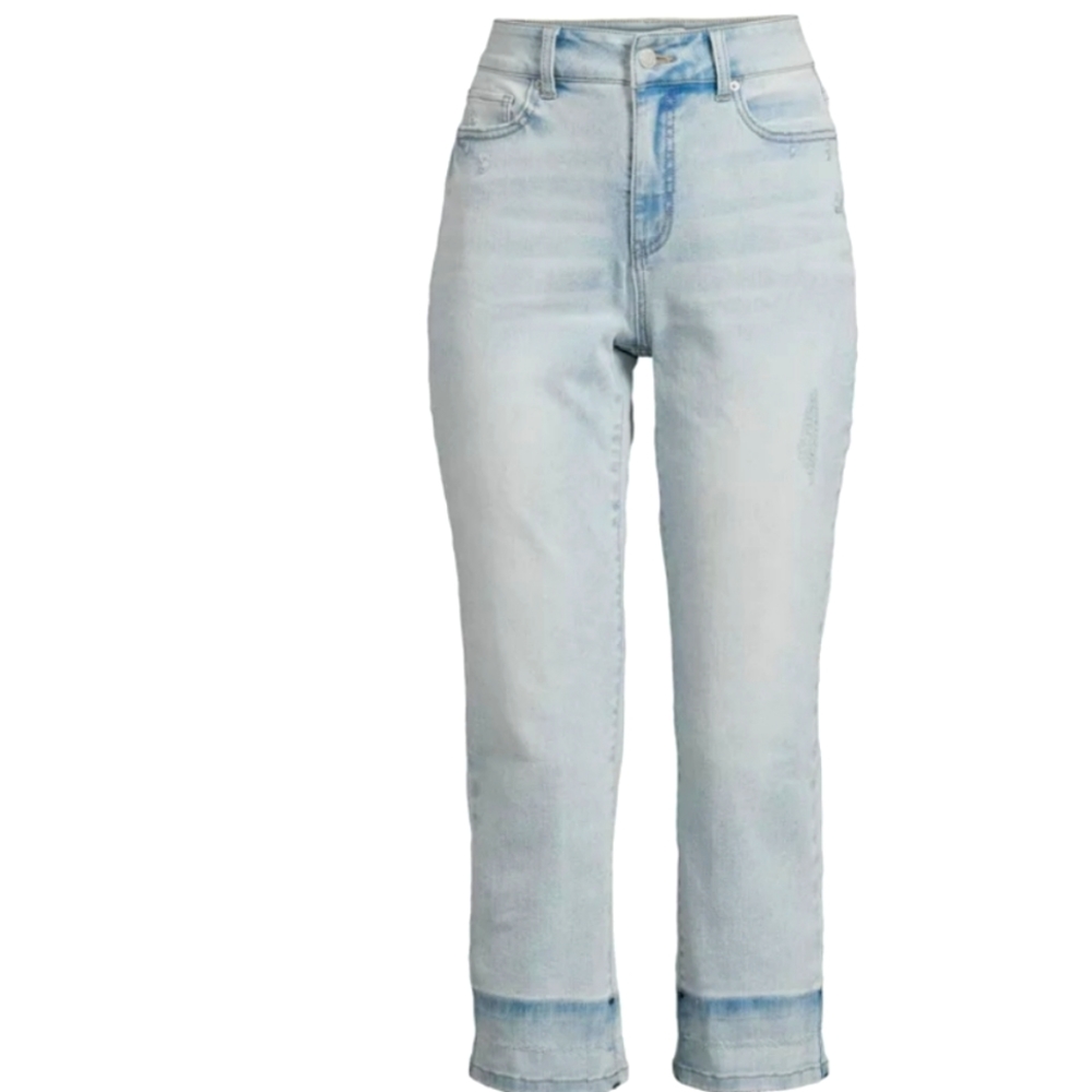 Time and tru high rise straight crop plus 18 denim jeans